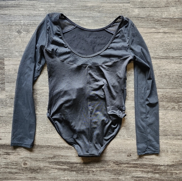 Justice Gymnastics Sheer Long Sleeved Leotard Bodysuit - Picture 3 of 4